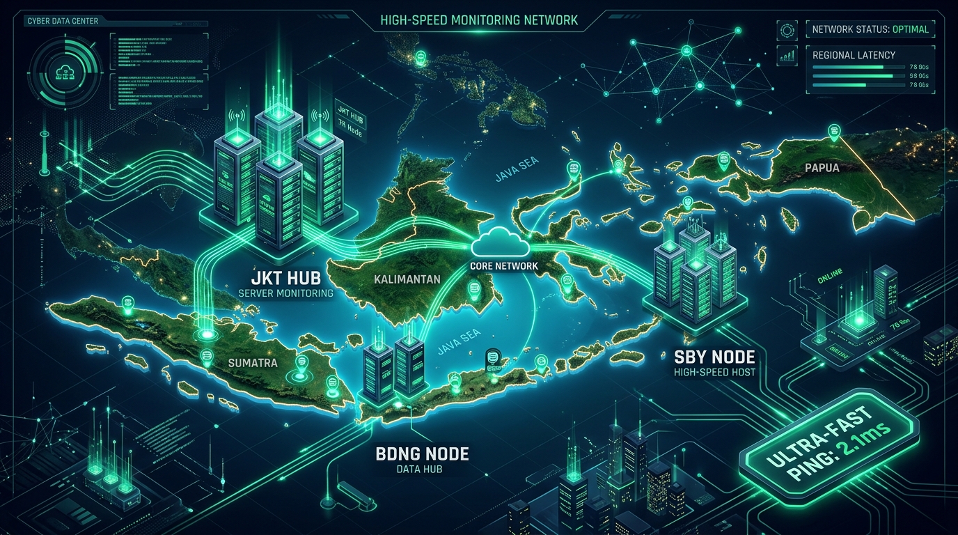 Ilustrasi Network Topology Server Monitoring Indonesia WebPantau